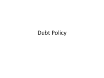 Picture of Debt Policy (VIDEO PLAYLIST)